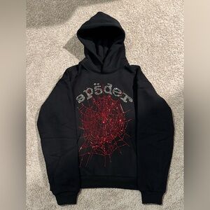Sp5der OG Rhinestone Logo Hoodie